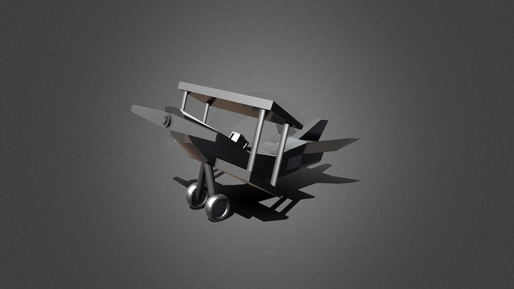 Bent Biplane xd 3D Model