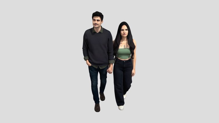 Holding Hands on a Casual Walk