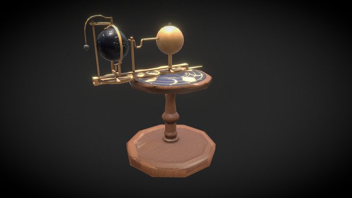 Steampunk Orrery Hard Surface Prop 3D Model