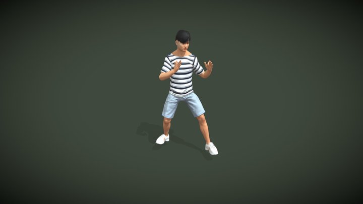 Roundhouse Kick 3D Model