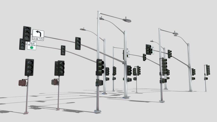 GTE Siemens LED California Traffic Signal Set 3