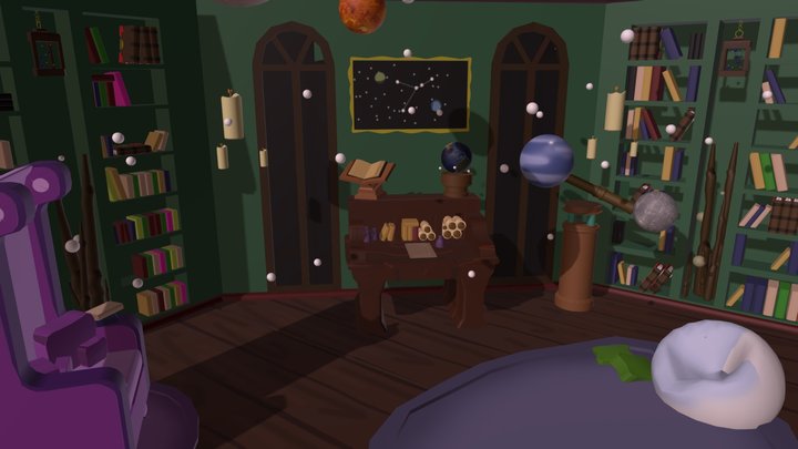 final maya astronomy room blend 3D Model