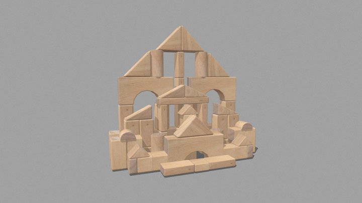 Block Castle 3D Model