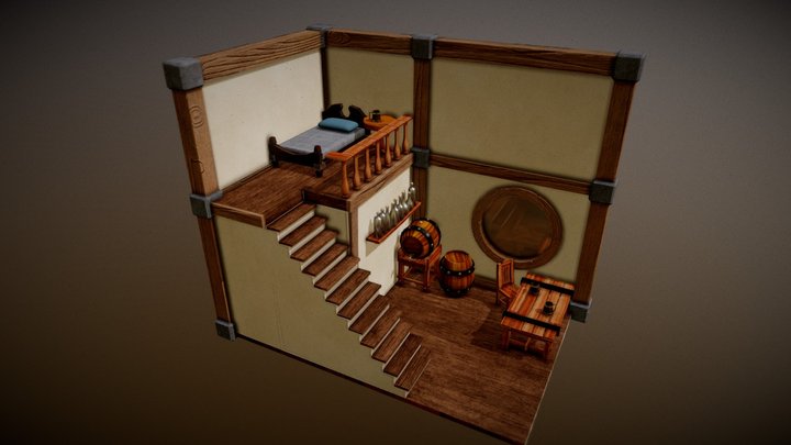 Tavern Keeper's Room Stylized 3D Model