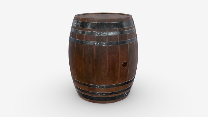 Wooden barrel 3D Model
