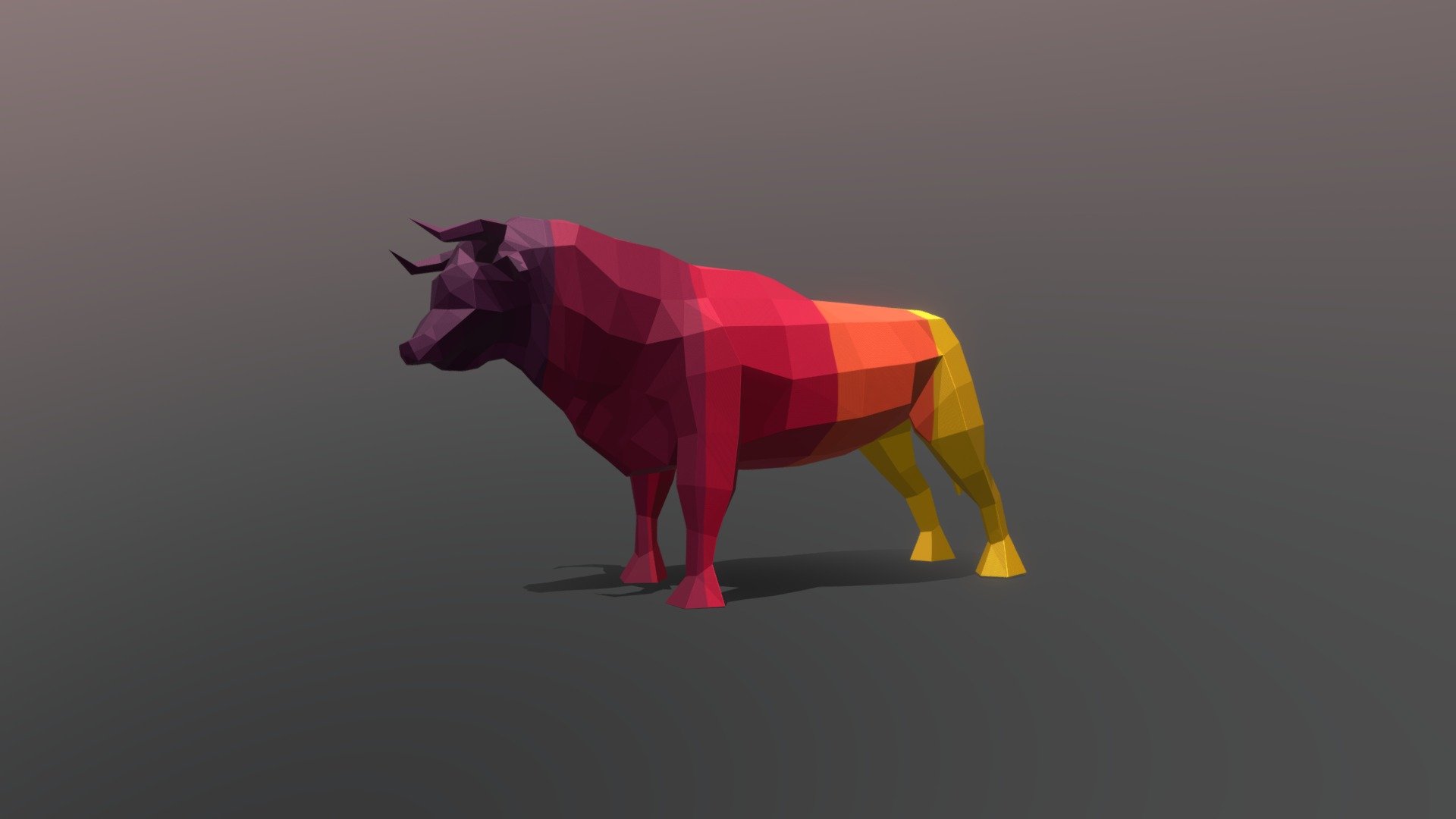 Low Poly Bull - Download Free 3D model by Kavinda.Attanayake [685d34b ...