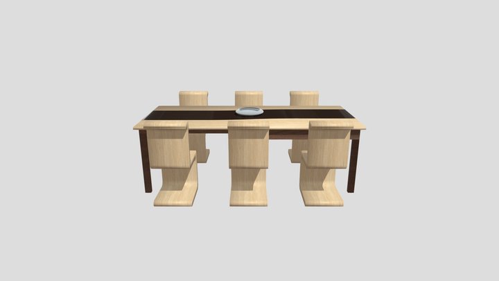 Modern Table With Chairs – Modello 3D gratuito STL