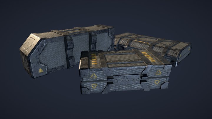 Sci-fi containers set 3D Model