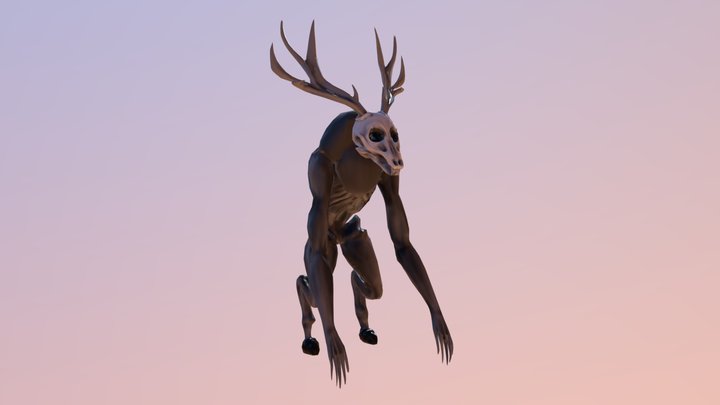 Mid Poly Wendigo Model 3D Model