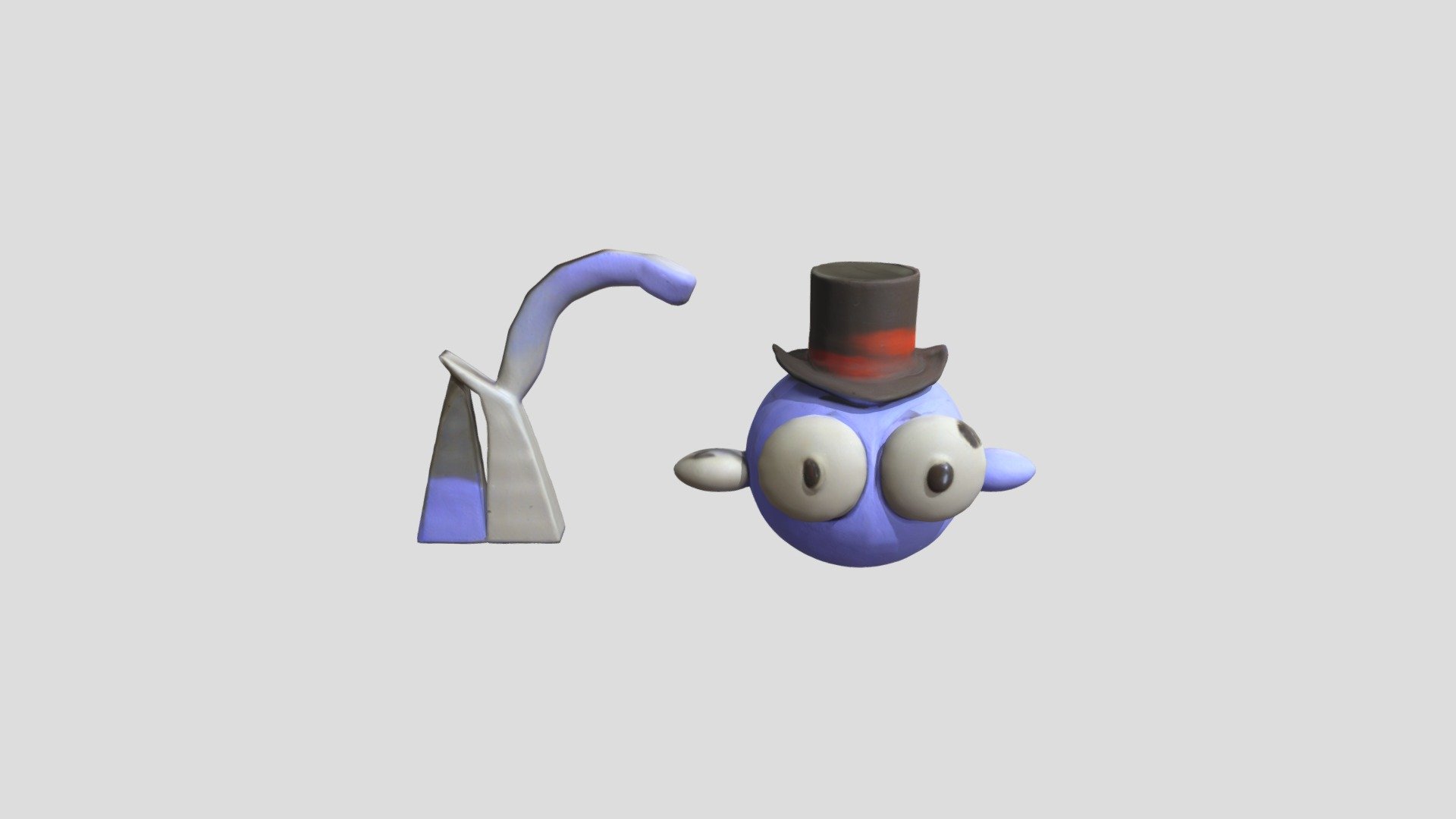 Top Hat blue circle with eyes 3D model by g58867442 [686ea50] Sketchfab