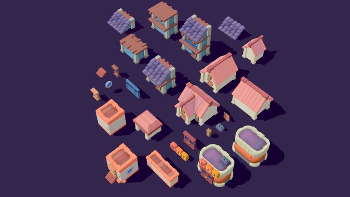 Building - Town Pack 01 Stylized 3D Game Assets 3D Model