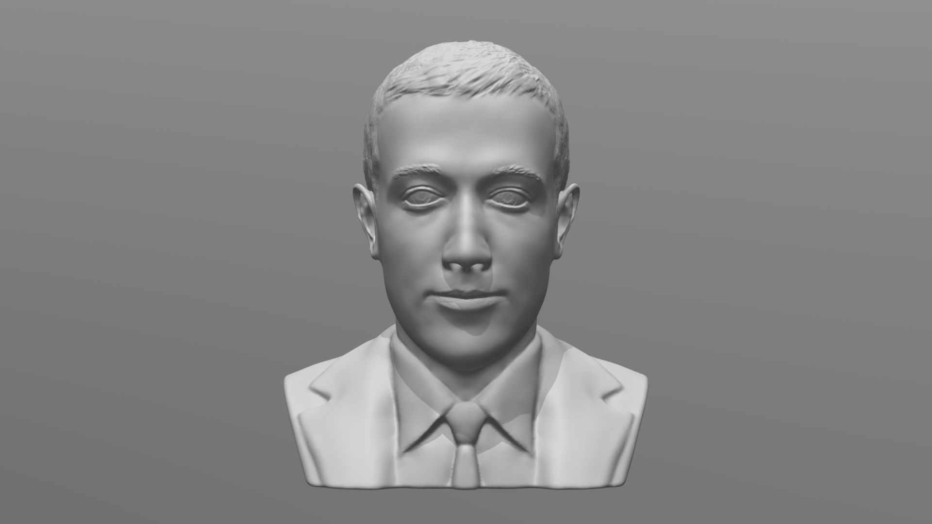 3D model Mark Zuckerberg bust for 3D printing - This is a 3D model of the Mark Zuckerberg bust for 3D printing. The 3D model is about a man in a white shirt.