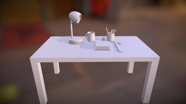 study desk model 3D Model