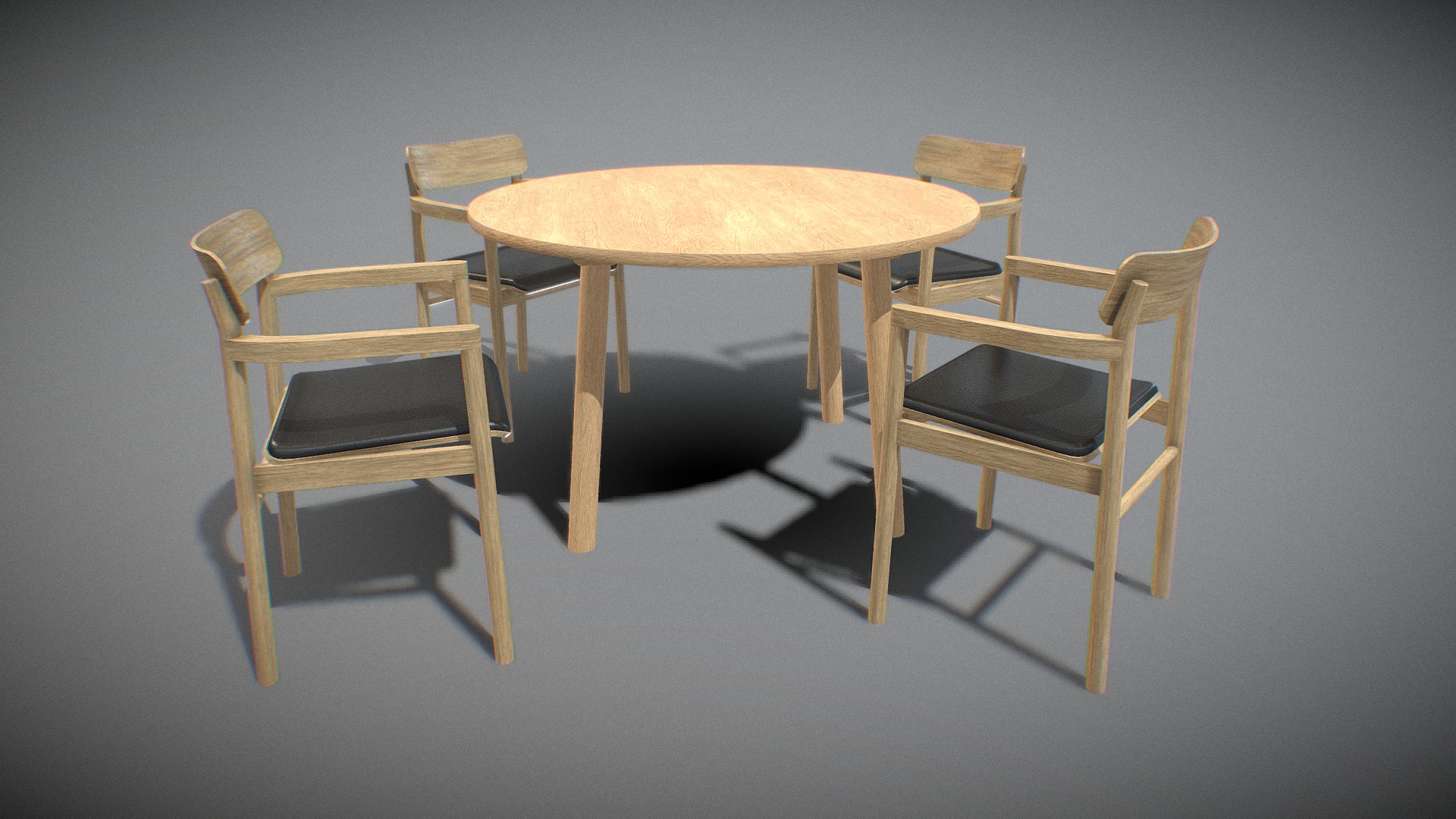 3D model DiningSet V-02-Taro Table and POST Chairs - This is a 3D model of the DiningSet V-02-Taro Table and POST Chairs. The 3D model is about a table and chairs.