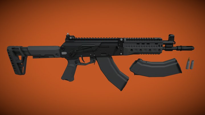 low-poly AK-15 K – Modello 3D gratuito STL