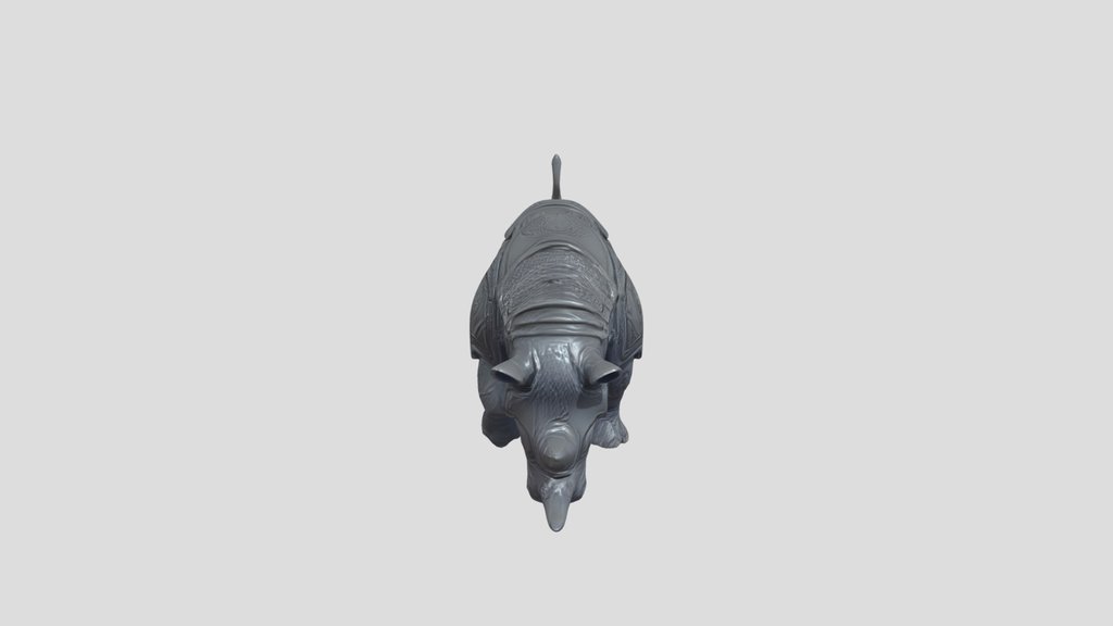 Steelballs the Narnian black rhino, petrified