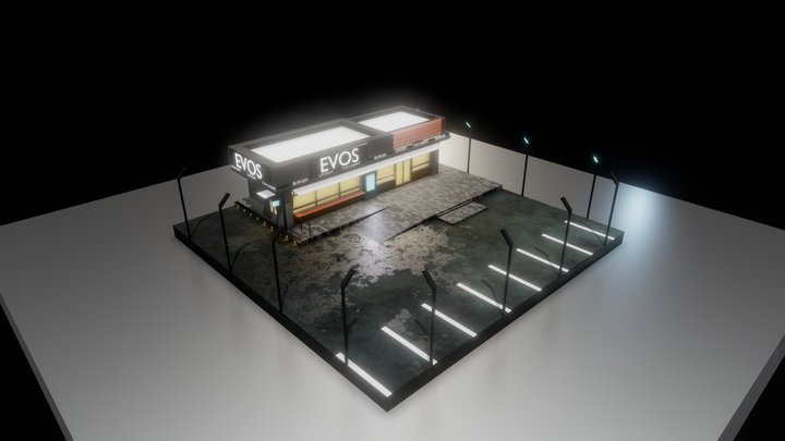 Evos Fast Food Service 3D Model