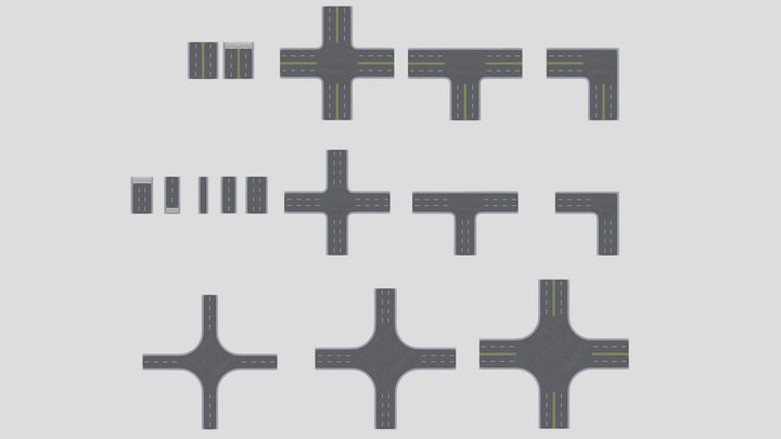 Modular Roads – Flexible & Scalable Road Patches 3D Model