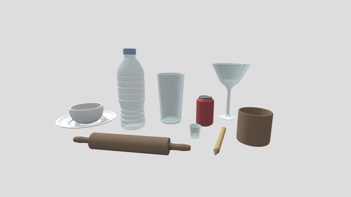 Cylindrical Objects 3D Model
