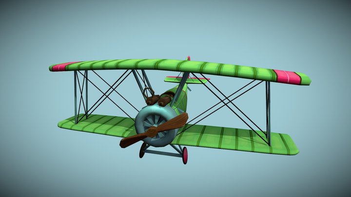 Platteau Sarah Game Art Plane 3D Model