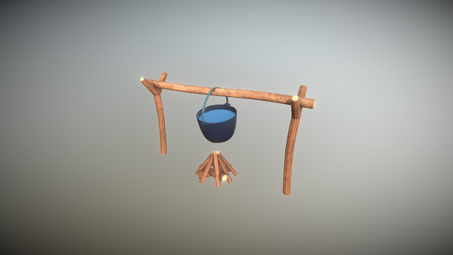 Bonfire with cauldron