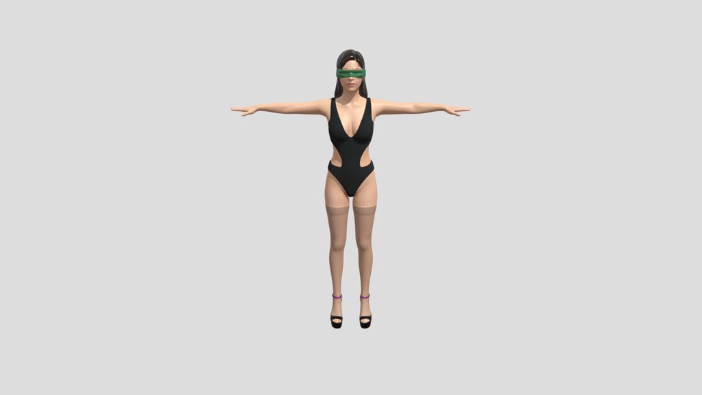 Blindfold Woman Pose T