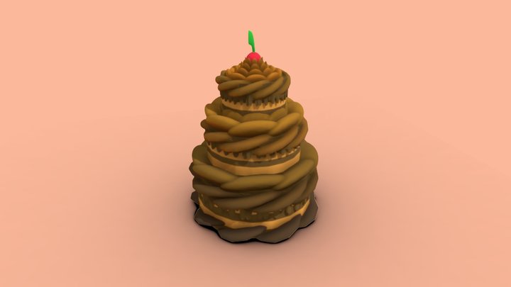 Chocolate cake with excessive frosting! – Kostenloses 3D-Modell STL