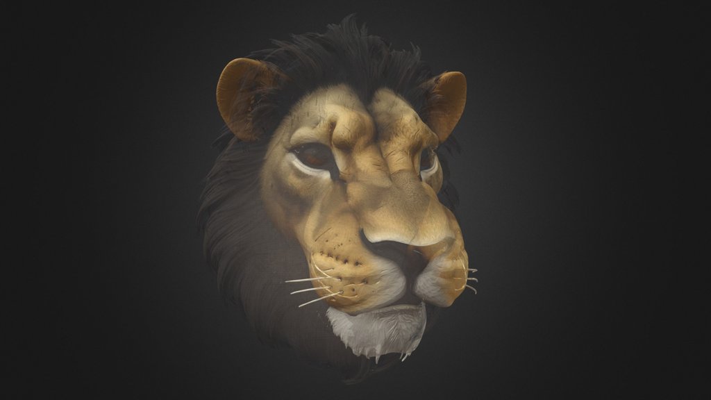 Realistic Lion Head Mask Transparent