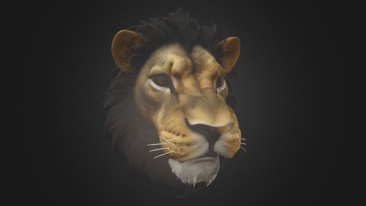 Realistic Lion Head Mask Transparent – Free 3D Model STL