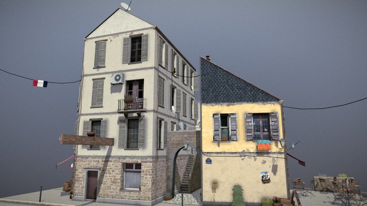 Seillans City Scene 3D Model