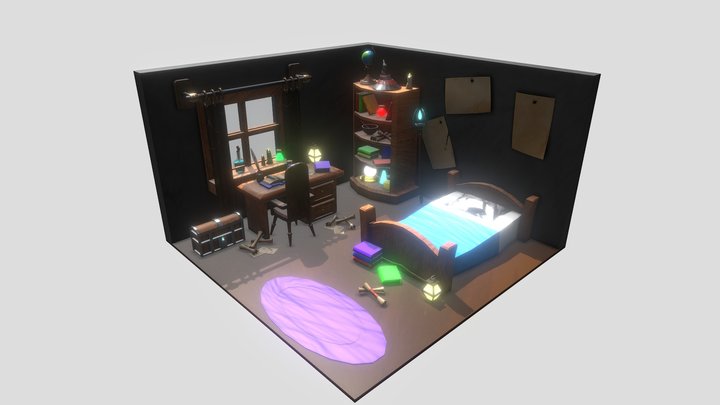 Stylized Witch's room 3D Model