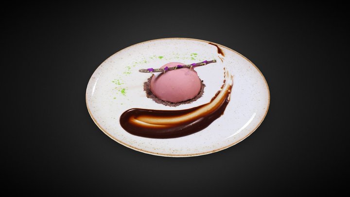 Mousse de Chocolate Glass 3D Model