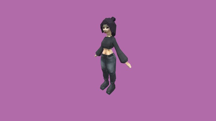 Low-poly girl 3D Model