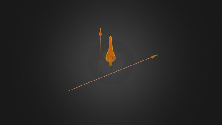A spear with fasteners by wedging the shaft 3D Model