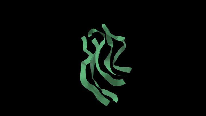 Green Seaweed Ribbon 3D Model