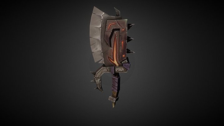 Axe  hand painting (Gaming weapon) 3D Model