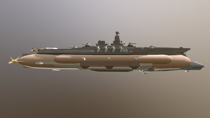Thermopylae Warship 3D Model
