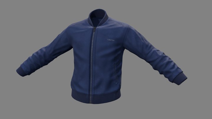 Calvin Klein Matte Bomber Jacket 3D Model