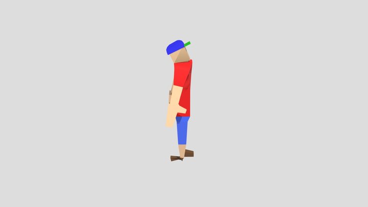 Low Poly Human Riged 3D Model