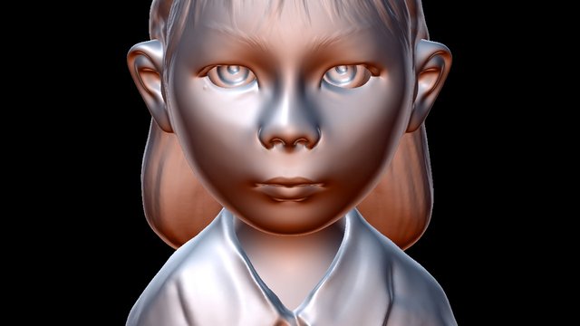 Little girl bust 3D Model