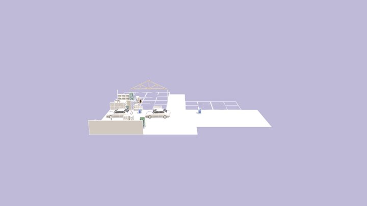 2ком_4 домика 3D Model
