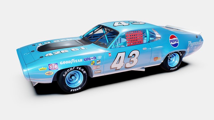 Plymouth_ Roadrunner_NASCAR_ Richard_ Petty_1971 3D Model