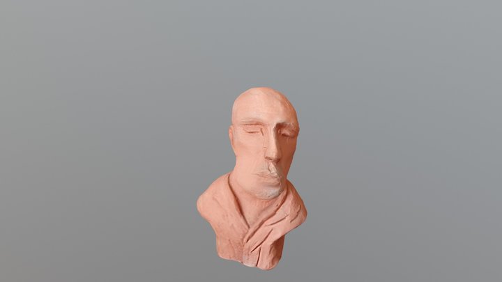 Tête, argile 18cm 3D Model