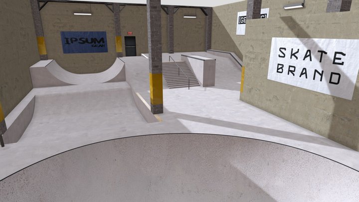 Indoor Skatepark 3D Model