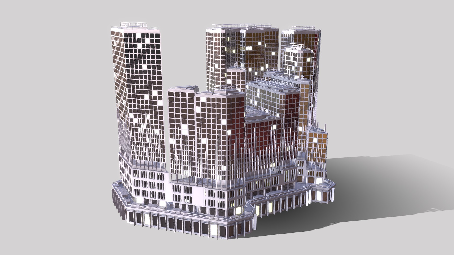 3D model Skyscraper A 1 - This is a 3D model of the Skyscraper A 1. The 3D model is about a tall building with many windows.