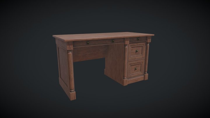 Office desk vintage 3D Model