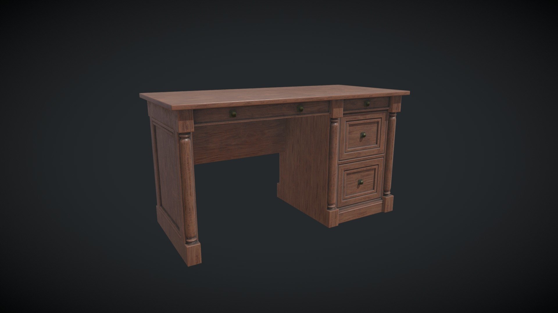 Office desk vintage - Buy Royalty Free 3D model by LiquidPixel (@liquid ...