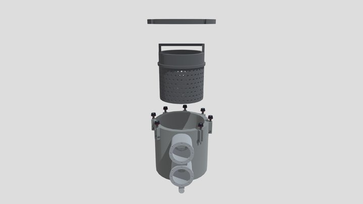 Vue éclatée filtre circuit eau propre BRILLHSIM – Gratis 3D-model STL