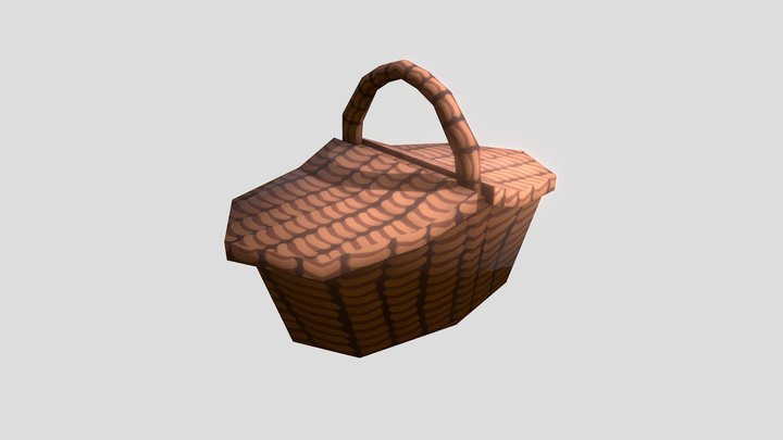 A picnic basket 3D Model