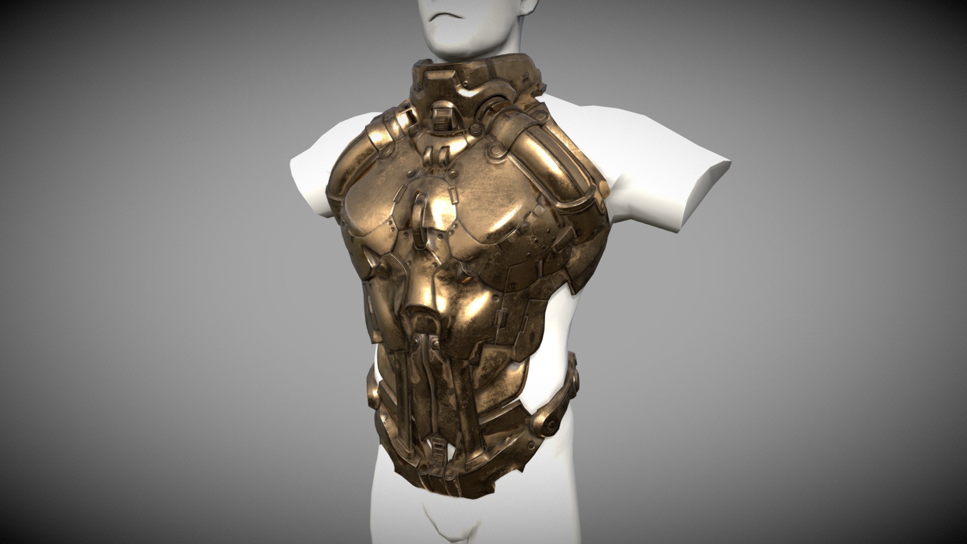 Metal Chestplate 3D model by rockser3d (rockser) [689e017] Sketchfab